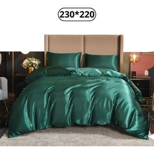 Nivard Satijnen Dekbedovertrek - Fleece Dekbedovertrek - Pluche - Dekbed - Deken - Inclusief Kussenslopen - Groen 230x220cm