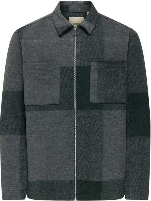 ONLY & SONS ONSWAKE CHECKED ZIP OVERSHIRT Heren Overhemd - Maat S