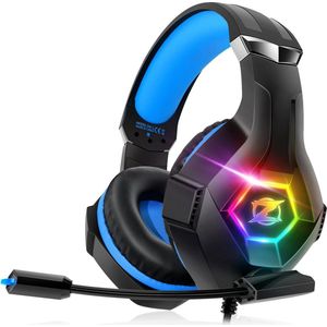 StayPowered Gaming Headset - Ultieme Geluidservaring voor Serieuze Gamers - 3D surround sound - Noise Cancelling Microfoon - Comfortabele Proteïne Oorkussens - Verstelbare Hoofdband - RGB Verlicht - Zwart - Levering Sneller dan Aangegeven!