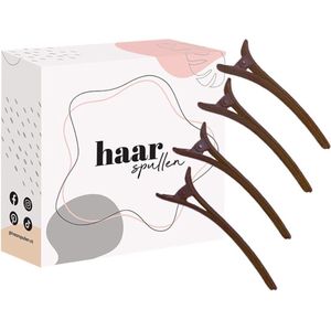 Haarspullen - Haarclips bruin - 4st