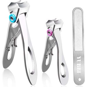 YUBBI™ Premium Zilver Nagelknipper  Set - Nageltang - Pedicure - Teennagels - Vingernagels - Teennagelknipper - Nagelschaar - Nail Clipper