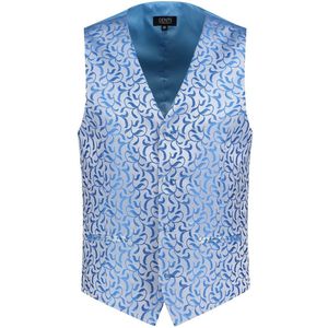 Gents - Gilet heren - Gilet - Polyblend - Zilver-Blauw - Maat 50/L