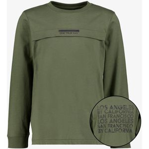 Unsigned jongens shirt Brooklynn met backprint groen - Maat 170/176