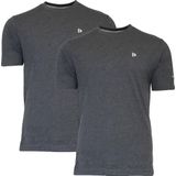 Donnay T-shirt - 2 Pack - Sportshirt - Heren - Maat S - Donker grijs gemeleerd