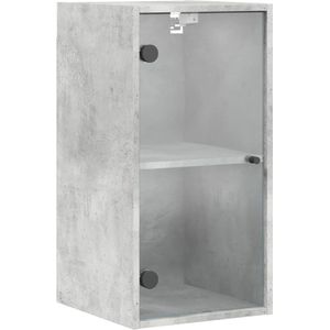 vidaXL - Wandkast - met - glazen - deuren - 35x37x68,5 - cm - betongrijs