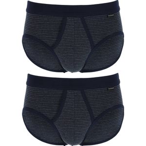 SCHIESSER Original Classics sportslips (2-pack) - Feinripp met gulp - donkerblauw gestreept