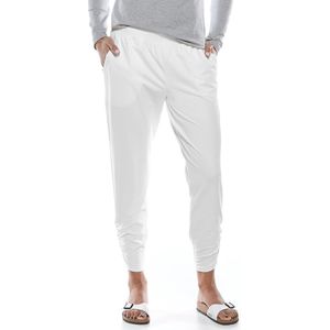 Coolibar - Casual UV-broek voor dames - Café Ruche - Wit - maat XXL