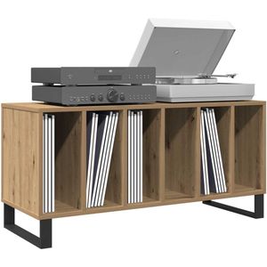 Platenspeler Meubel - LP-kast - Platenspelerkast - Draaitafelstandaard - Platenspelerstandaard - Vintage Displayplank - Artisanaal Eiken