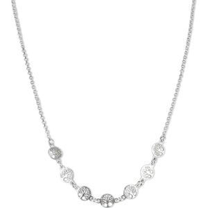 Silventi 9SIL-23235 Zilveren Ketting met Levensboom - 7mm Doorsnee - 43+3cm - Jasseron - 1,8mm - Rhodium - Zilver