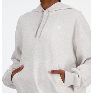New Balance French Terry Small Logo Hoodie Dames Trui - ASH HEATHER - Maat S