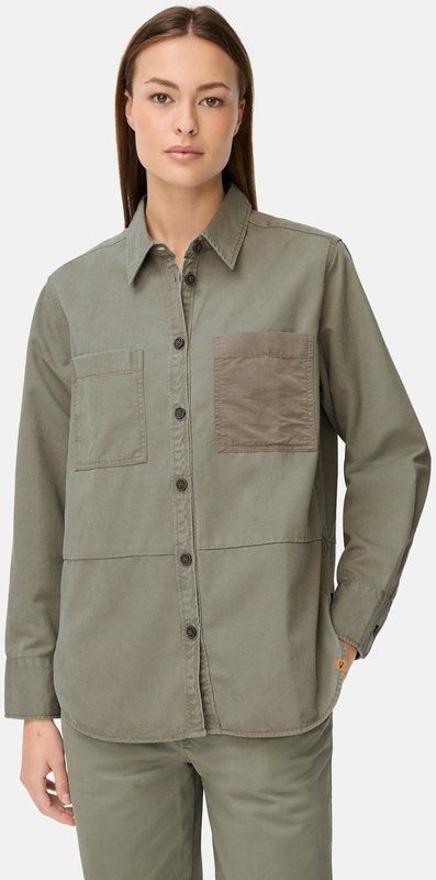 camel active Overshirt gemaakt van katoen lyocell mix - Maat womenswear-XXS - Grijs - Groen