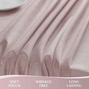 Tafelkleed linnenlook 150 x 350 cm afwasbaar en waterafstotend voor buiten - bruin taupe