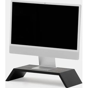 Oakywood Monitor Stand - Zwart Massief Eiken - Echt Hout Beeldschermverhoger iMac Standaard - Ergonomisch en Stijlvol