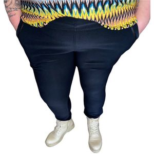 Jolifly stretch broek/legging maatje meer marine maat 2XL 3XL