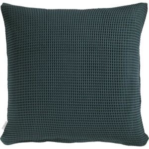2x premium katoen wafel kussenslopen donker groen - 60x70 - stijlvol en tijdloos - zacht en ademend - extra fijn geweven - zware kwaliteit - met een handige rits