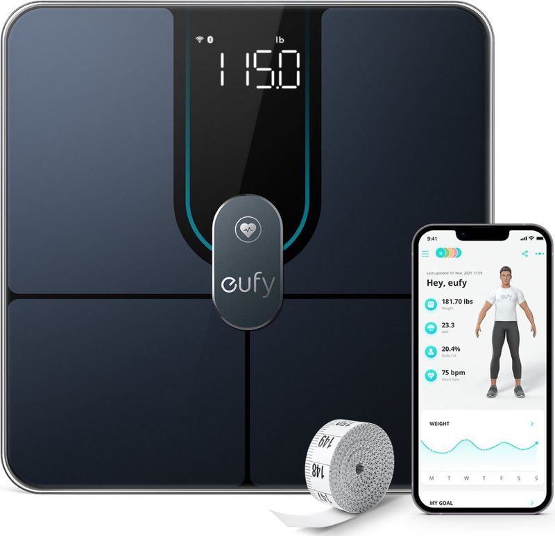 Eufy Smart Scale P2 Pro Vierkant Zwart Elektronische weegschaal