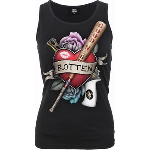 Spiral Harley Quinn Mouwloze top -M- ROTTEN Suicide Squad Zwart