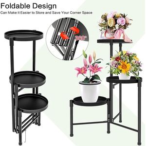 displayrek bloempot standaard voor hoek woonkamer balkon tuin terras 44 x 31 x 9 centimetres