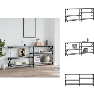 vidaXL Wandtafel - Wandtafels - Bijzettafel - Console Tafel - Wandtafel 180x29x76,5 cm bewerkt hout grijs sonoma eikenkleurig