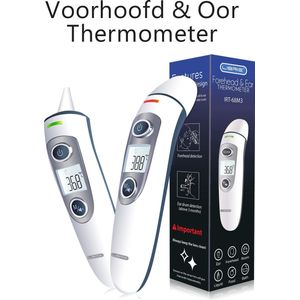 Librie® IRT-68M3 Klinische Voorhoofd - Oorthermometer - Koortsthermometer voor volwassenen – thermometer lichaam- baby. Nauwkeurige en hygiënische metingen voor alle leeftijden
