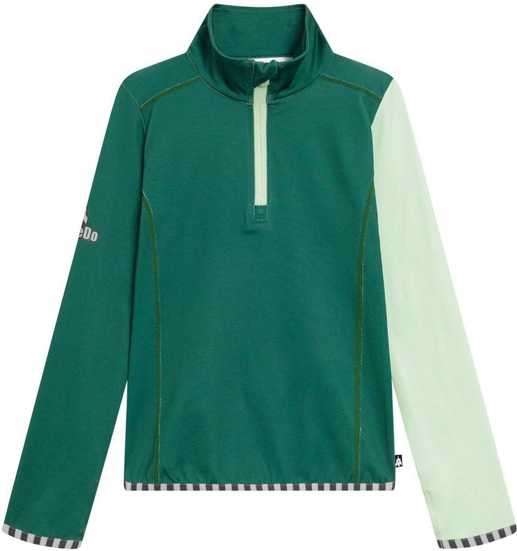 WeeDo - Shirt - Groen - Halve Rits - Lange Mouw - Normale Pasvorm