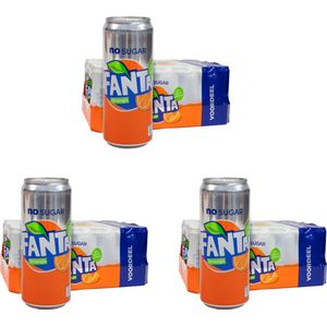 Fanta Orange - Zero - sleekcan - Triple Pack - 3x 24x33 cl - NL