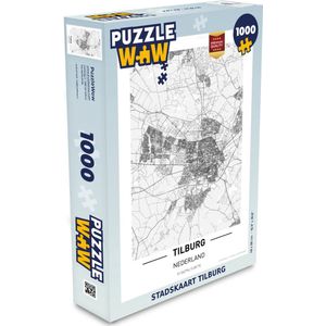 Puzzel Stadskaart Tilburg - Legpuzzel - Puzzel 1000 stukjes volwassenen - Plattegrond