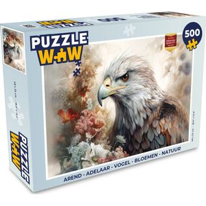 Puzzel Arend - Adelaar - Vogel - Bloemen - Natuur - Legpuzzel - Puzzel 500 stukjes