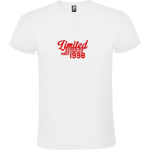 Wit T-Shirt met “Limited sinds 1998 “ Afbeelding Rood Size XS