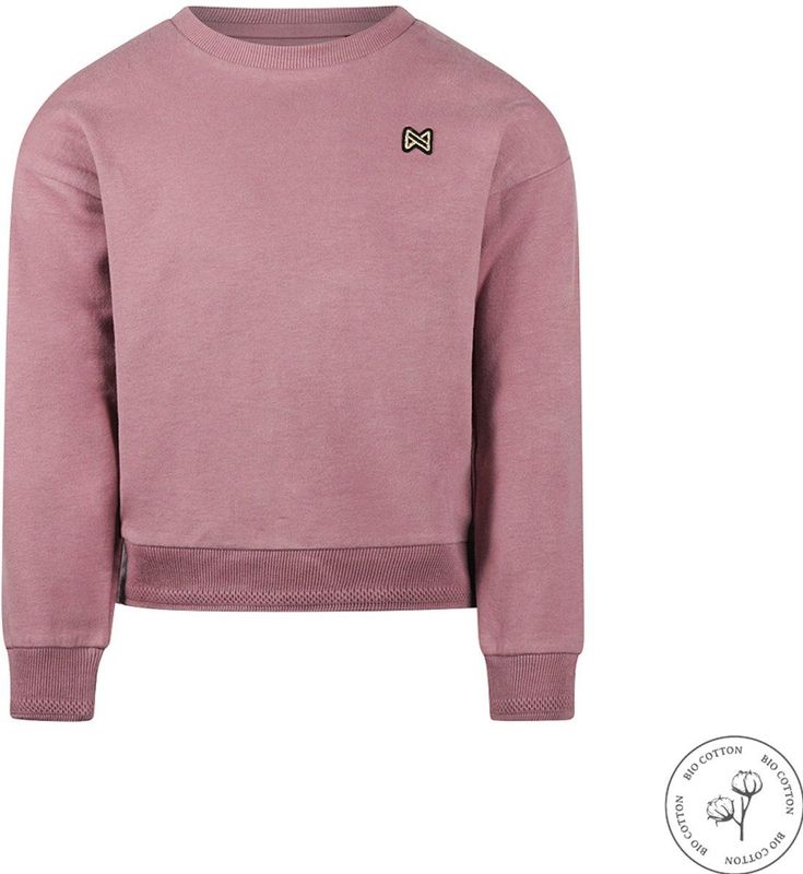 Koko Noko - Bio Cotton - Sweater with crewneck dropped shoulder - Mauve - Maat 92
