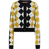 Mymo - Vest - Zwart - Dames - Viscosemix - Schots Argyle-patroon