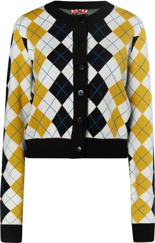 Mymo - Vest - Zwart - Dames - Viscosemix - Schots Argyle-patroon