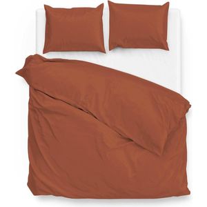 ZoHome Satinado Dekbedovertrek - Lits-jumeaux - 260x200/220 cm - Copper Orange