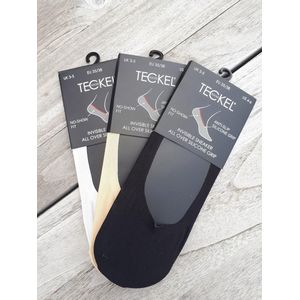 Teckel - Invisible sneaker All Over Silicone 10 paar - Zwart - Footies Multipack Kousenvoetje Maat 35-38