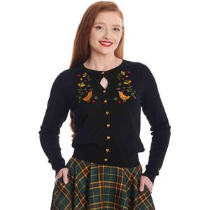 Banned - Heritage Birdy Cardigan - XL - Zwart