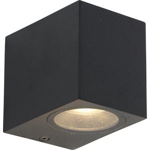 QAZQA baleno - Moderne Wandlamp voor buiten - 1 lichts - D 90 mm - Zwart - Buitenverlichting