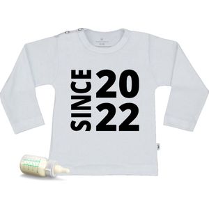 Baby t Shirt Since 2022 - wit - Lange mouw - Maat 50/56