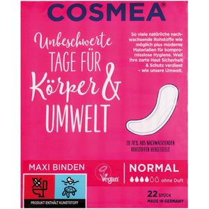 Cosmea® | Maxi maandverband normaal | 22 stuks | Vegan | zacht voor de huid