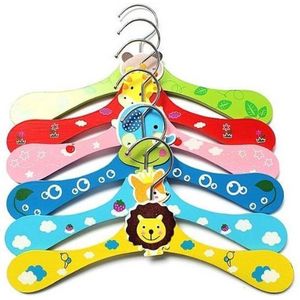 Kledinghanger - hout - set van 6 stuks - kinderen - baby - kleurrijk - dieren - kraamvisite - kraamcadeau - feest - cadeau - decoratie