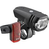 AXA Greenline set Voor+Achter 50 LUX - 1 LED oplaadb. zwart