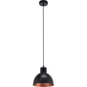 EGLO Truro 1 Hanglamp - E27 - Ø 21 cm - Zwart/Koper