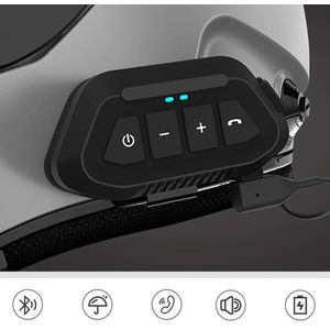 Intercom Motor Helm - Motor Communicatie Handsfree - Motorhelm Headset Waterdicht Bluetooth Draadloos - Zwart/Harde Microfoon
