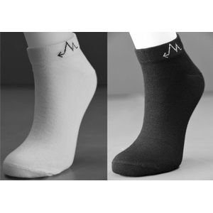 Balmy Socks Enkelsokken - Sneakersokken - Dames & Heren- Maat 43-46 - 3 Paar Wit - 3 Paar Zwart