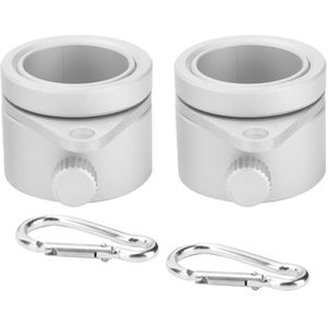 Roterende vlaggenmastringen - Set van 2 stuks - Aluminium vlaggenstokclip met verstelbare schroef .