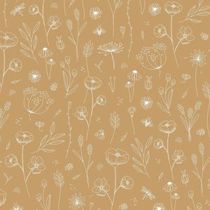 Little Dutch Kinderkamer behang Wild Flowers Ochre - oranje - 10mx53cm