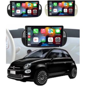 ADIVOX 9 inch geschikt voor Fiat 500/Abarth Android 14 4GB/64GB 8CORE CarPlay/Auto/Wifi/RDS/DSP/5G/QLED/DAB+
