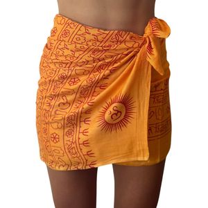 Tedz sarong - oranje - stranddoek - pareo - omslagdoek dames - 100% viscose