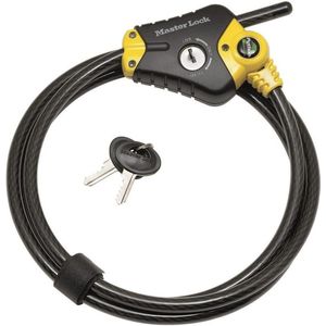 Masterlock Python - Kabelslot - 180cm x 10mm - 4 sleutels - Zwart