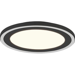 LED Plafondlamp - Plafondverlichting - Torna Coman - 24.5W - Warm Wit 3000K - Rond - Mat Zwart - Kunststof