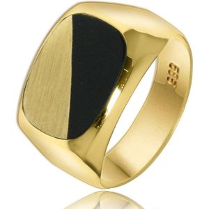 Juwelier Zwartevalk - 14 karaat gouden herenring met onyx 118788/19½--